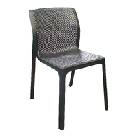 Outdoor Plastic Chair Stackable Dining Chairs Furniture Seating Bailey PP Charcoal