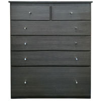 Chest of Drawers for Clothes Budget Tallboy 6 Drawer Clothing Storage Unit Cabinet 920 x 400 x 1150mm High Charcoal BC 13