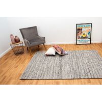 Mos Rugs Svend Rug Wool Breaded Weave Floor Area Carpet 240 x 320cm Silver Grey DSVEND-6540