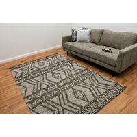 Mos Rugs Anita Rug Hypo-allergenic Wool Floor Area Carpet 155 x 225cm Charcoal BANITA10205-CHAR