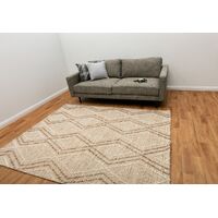 Mos Rugs Anita Rug Hypo-allergenic Wool Floor Area Carpet 155 x 225cm Beige BANITA10207-BEIGE