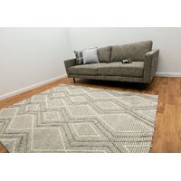 Mos Rugs Anita Rug Hypo-allergenic Wool Floor Area Carpet 155 x 225cm Silver Grey BANITA10207-SILV-GRY