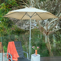Natural Market Umbrella 2700mm Hexagonal Aluminium / Polyester Umbrella Outdoor Furniture