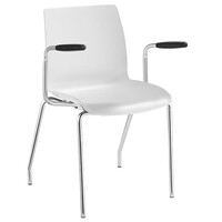 Style Ergonomics Student Classroom Seating Red White or Black Plastic Chair with Arms POD-4A