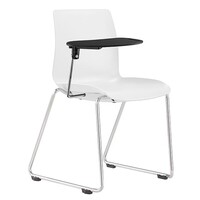 Style Ergonomics Classroom Seating Red White or Black Plastic Chair with Tablet Sled Base POD-4T