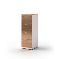 Filing Cabinet Lockable 4 Drawer Premier Office Furniture Storage 1320mm H x 468mm W Virginia Walnut White