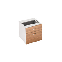 Fixed Office Desk Pedestal 1 Drawer 1 File Premier Furniture Addition 464 x 510mm Virginia Walnut White