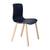 Waiting Room Chair 4 leg Beech Timber Frame Flex Poly Seat Visitors Chairs for School Hall Site Office Acti Charcoal A4T-20