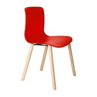 Waiting Room Chair 4 leg Beech Timber Frame Flex Poly Seat Visitors Chairs for School Hall Site Office Acti Red A4T-01