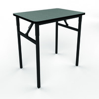 Folding Exam Table Classroom Student Conference Black Metal Frame Laminate Top 800 x 550 x 730mm H