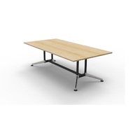 Rapidline Boardroom Meeting Table Dual Post 2400mm x 1200mm Typhoon Natural Oak TTR2412