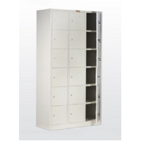 18 Door Metal Locker Office Storage Cabinet Steel School Lockable Light Grey GOPHD-LK318PS