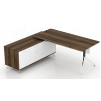 Lux Potenza Desk with Left Hand Side Return Office Workstation Casnan White 1950mm x 1850mm
