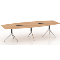 Lux Potenza Boardroom Conference Office Meeting Table with Cable Tray 3000 x 1200mm Virginia Walnut