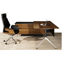 Lux Novara Desk w Left Hand Side Return 2150mm x 1850mm Office Workstation Zebrano Black