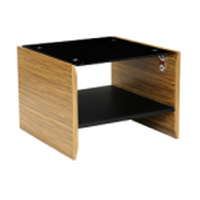 Lux Novara Coffee Table Timber Side Panels 600mm x 600mm Zebrano Black
