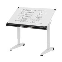 Pneumatic Height Adjustable Flip Drawing Table Office Desk 1200mm x 680mm White