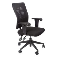 Rapidline Office Chair Square High Back Seating Adjustable Arms Black AM100