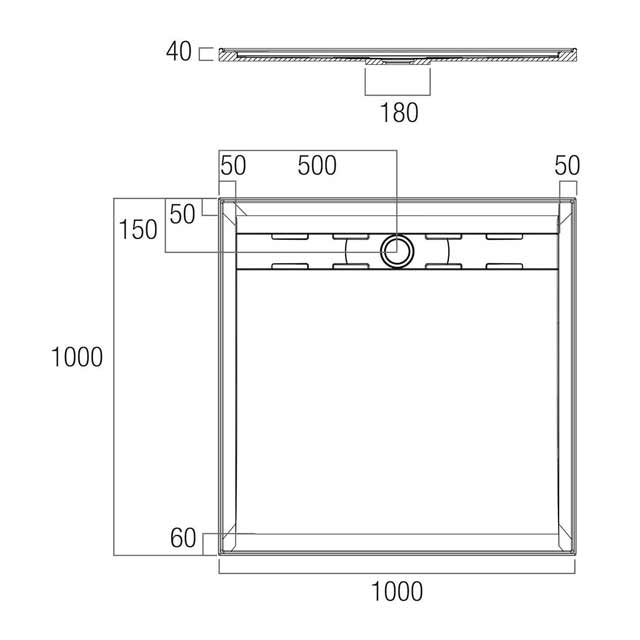 Oceano Shower Base Square Solid Cast Construction Stonelite Urban MKII