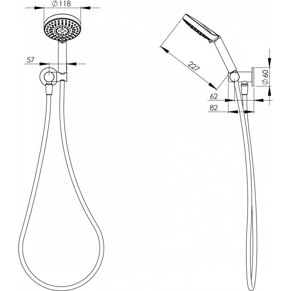 Phoenix Tapware Hand Shower Head on Hose Brushed Nickel Vivid V683 BN