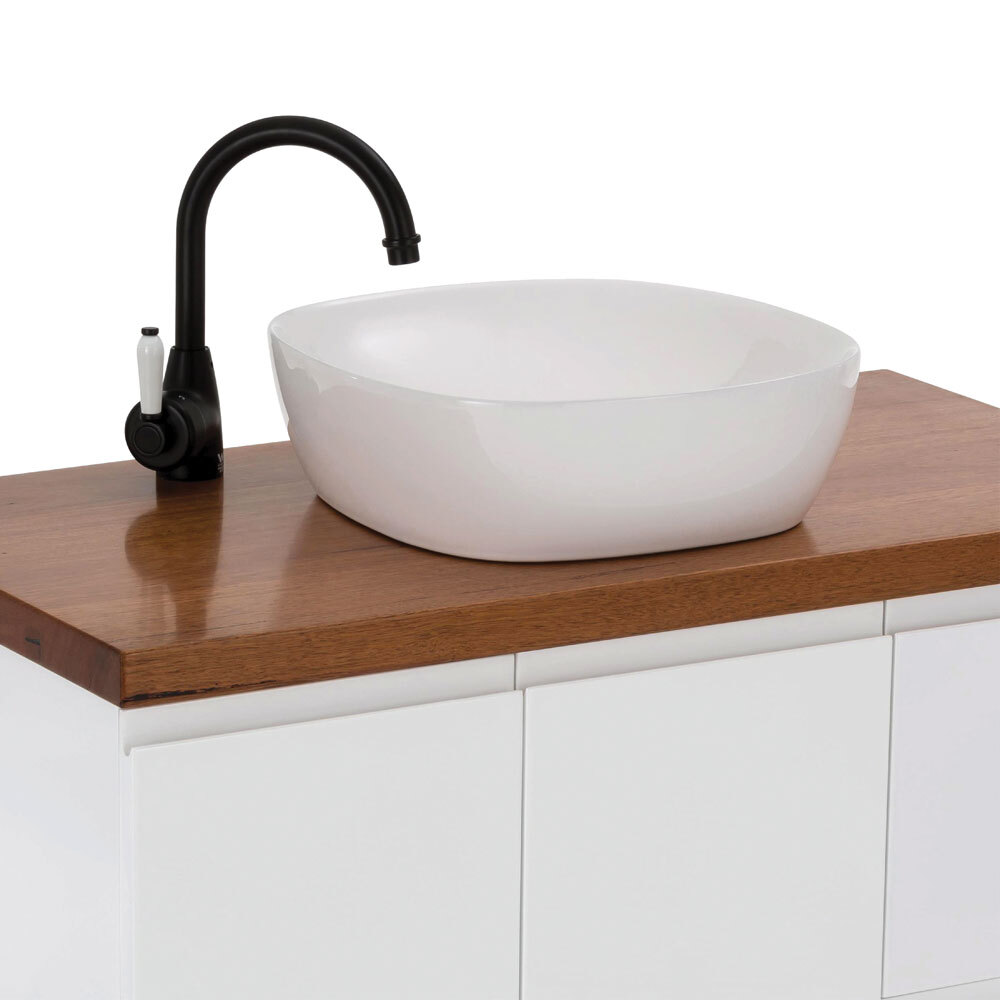 Fienza Koko 370 Ceramic Above Counter Basin Gloss White No Tap Hole