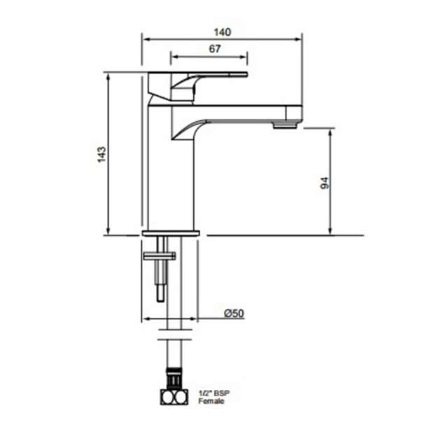 Methven Basin Mixer Chrome Bathroom Tap Glide 039708