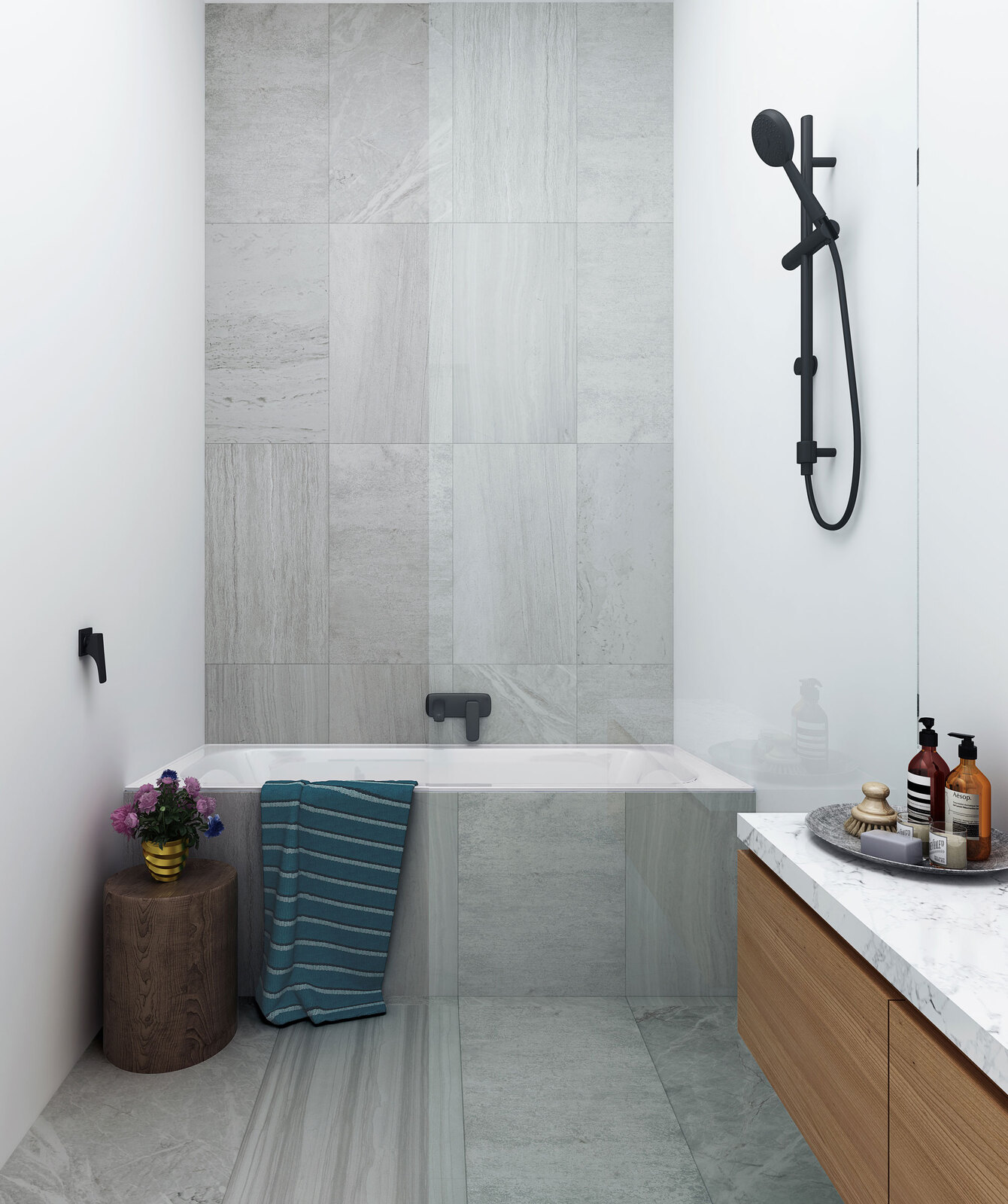 Seima Select 1525mm Inset Bath Tub Bathroom Bathtub White No Overflow