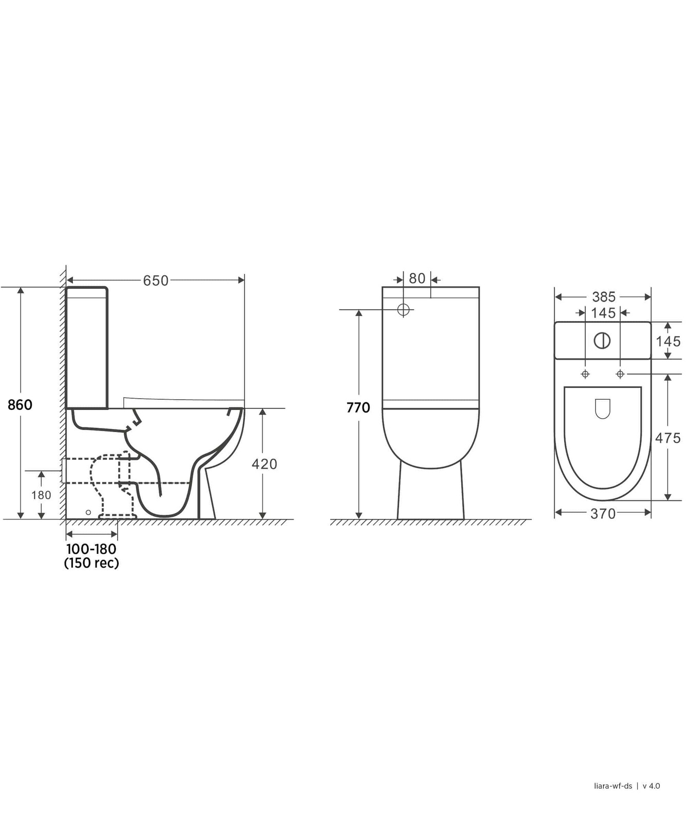 Seima Liara Wall Faced Toilet Suite with Classic Seat 191872