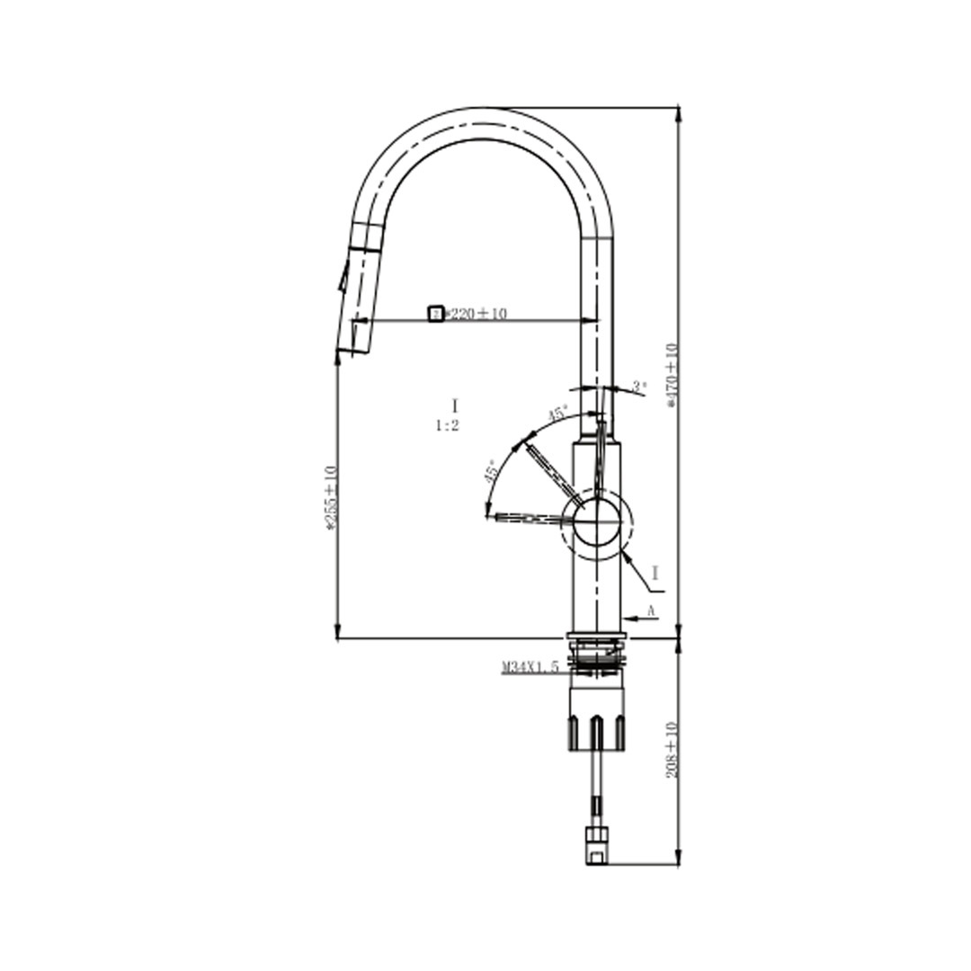Castano Kitchen Sink Mixer Stainless Steel Gooseneck Tap Brushed