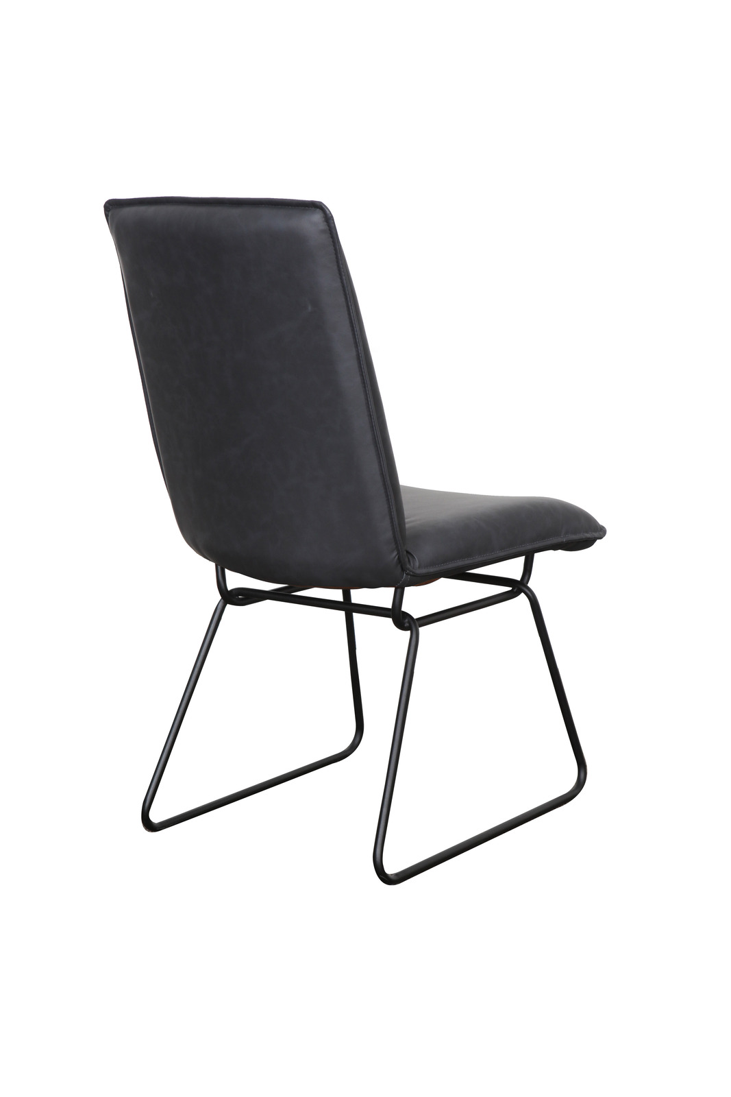 Detroit Dining Chair Black Metal Frame and Black PU Fully Upholstered Seat