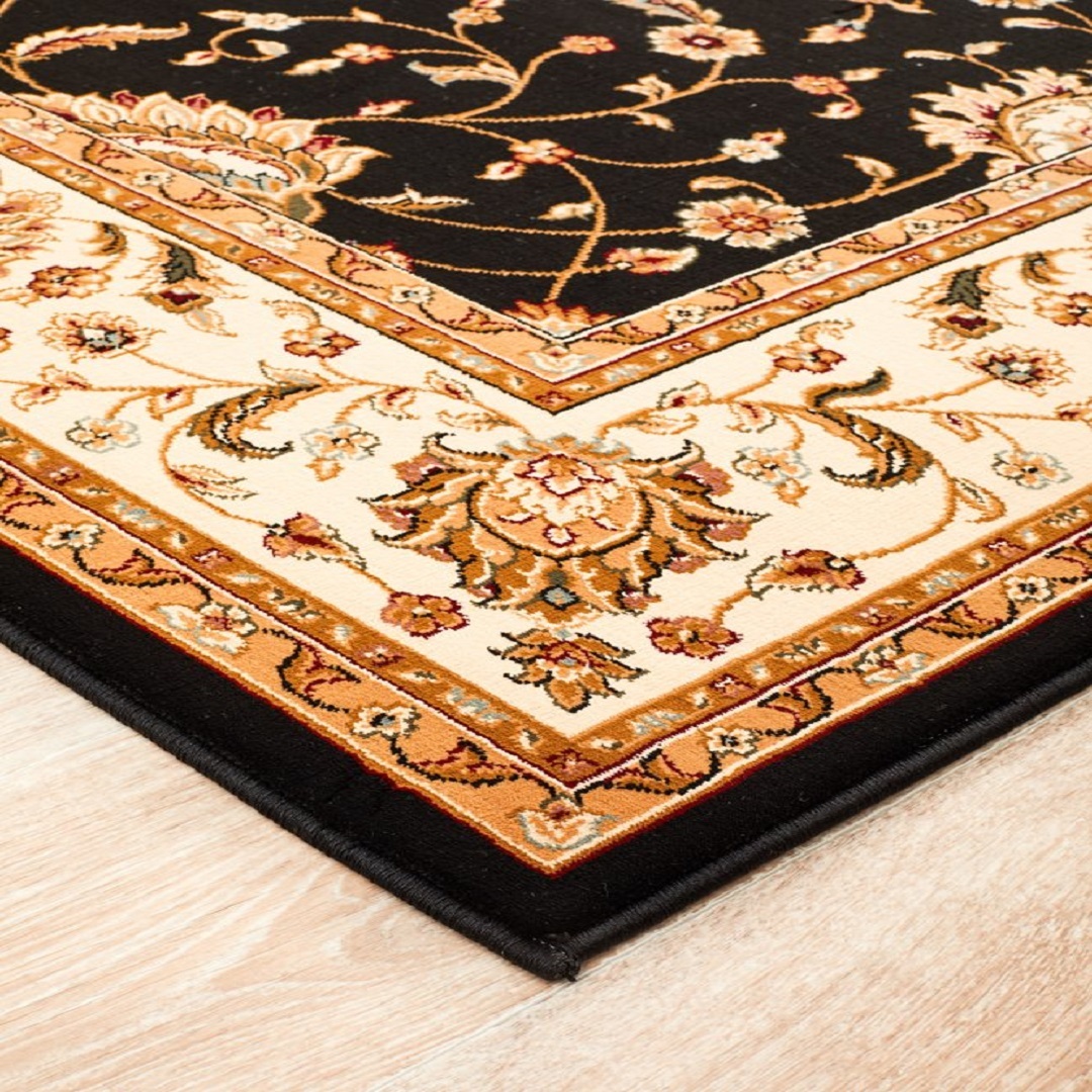 New Unitex Rugs TRADITIONAL Empire Yan Black Floor Rug 160 x 230cm Floral