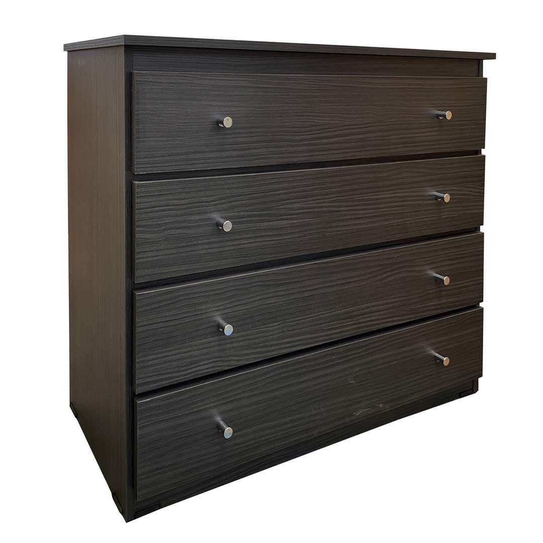 4 Drawer Chest of Drawers 920mm Wide Clothes Storage Unit Riteway Budget Melamine Charcoal
