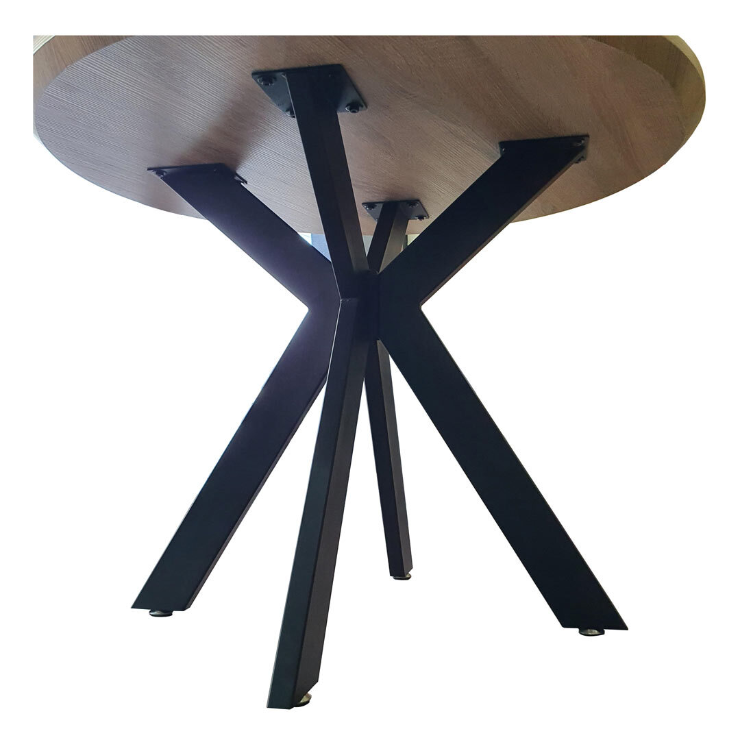 Iconic Dining Table Round 1000mm MDF Veneer Natural Oak