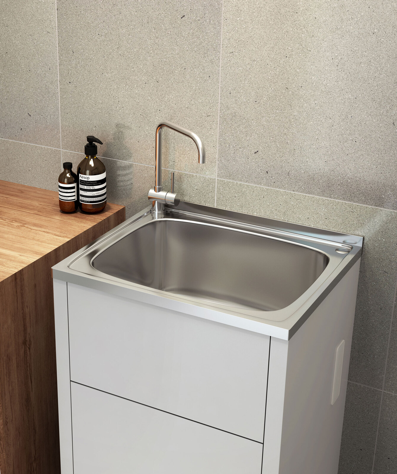 Seima 45L Laundry Tub Sink Trough White Tilos 600B 191712