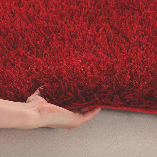 Rug Culture Metallic Noodle Shag Flooring Rugs Area Carpet Red 165x115cm