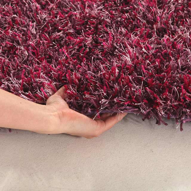 Rug Culture Metallic Noodle Shag Flooring Rugs Area Carpet Fusion Berry