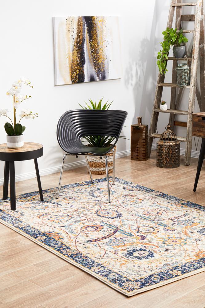 Peacock Ivory Transitional Flooring Rug Area Carpet 330x240cm
