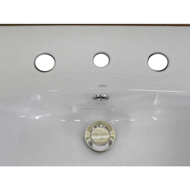 Stylus 3 Tap Hole Wall BASIN Vanity Bathroom China White Venecia 550