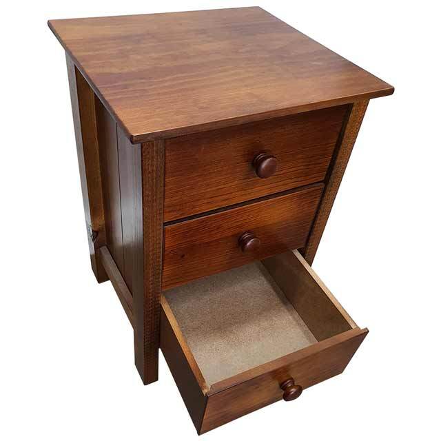 Bedside Table 3 Drawer Chest of Drawers Solid Timber 39cm x 42cm x 61cm