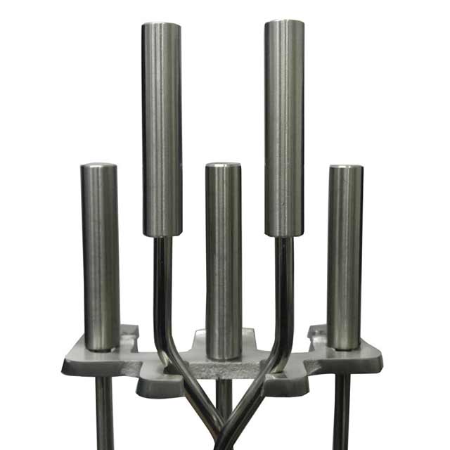 Heavy Duty Brushed Nickel 5 Piece Fireplace Tool Set