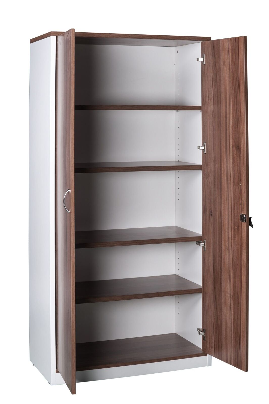 Office Full Door Lockable Cupboard Premier Stationery 1800mm H x 900mm W Casnan White