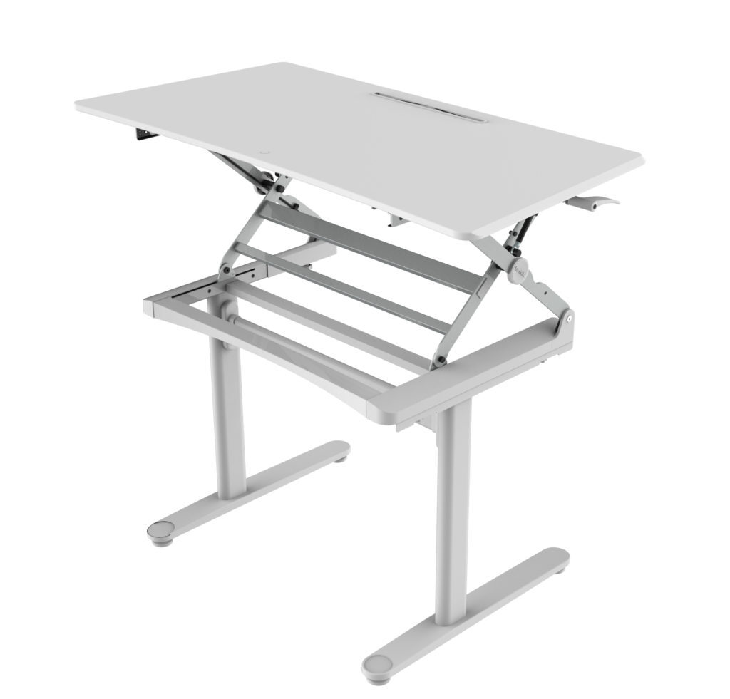 Sit Stand Gas Lift Operated Height Adjustable Office Computer Desk