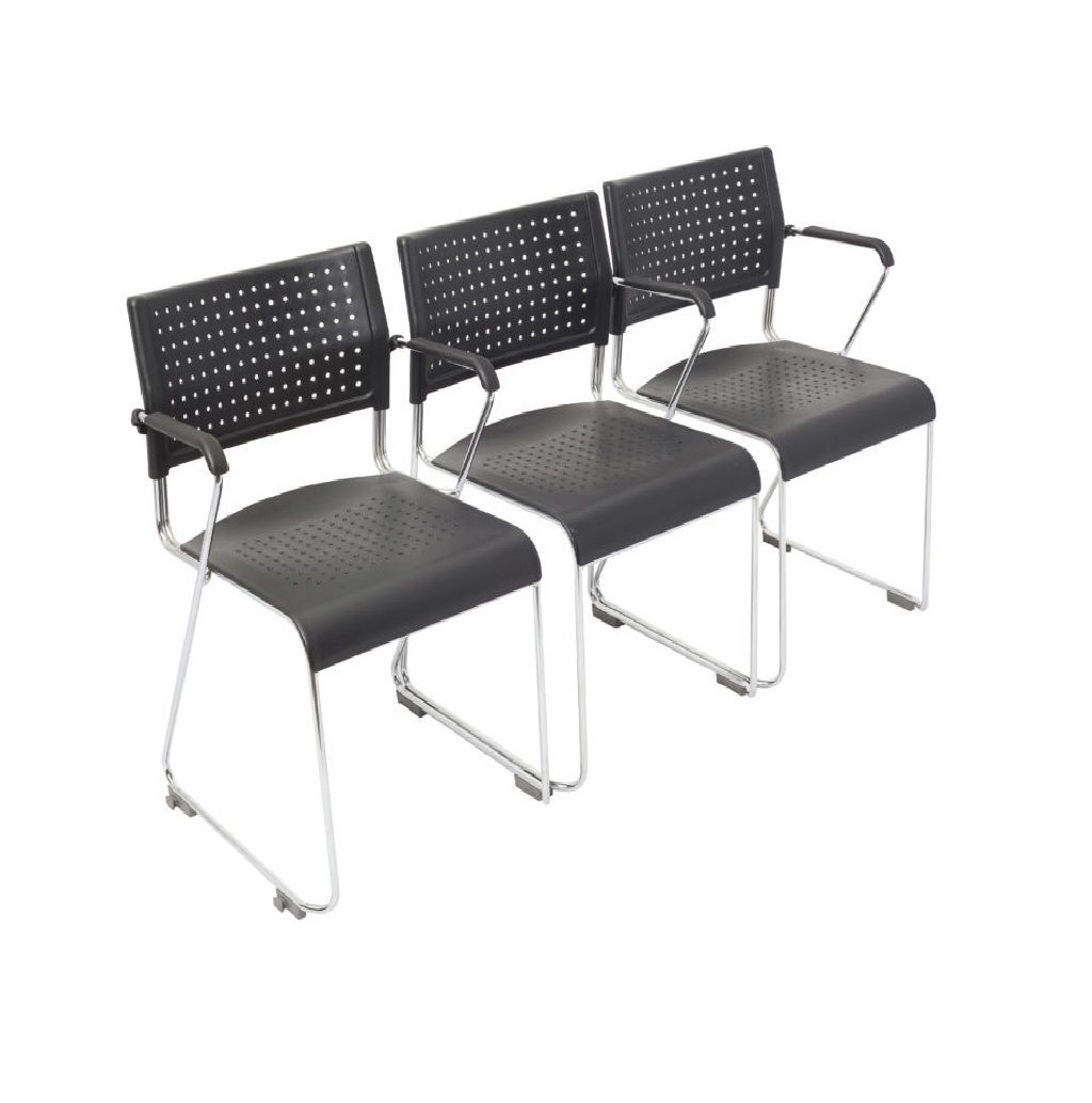 Rapidline Exam Classroom Seating Stackable Linking Black Plastic Chair