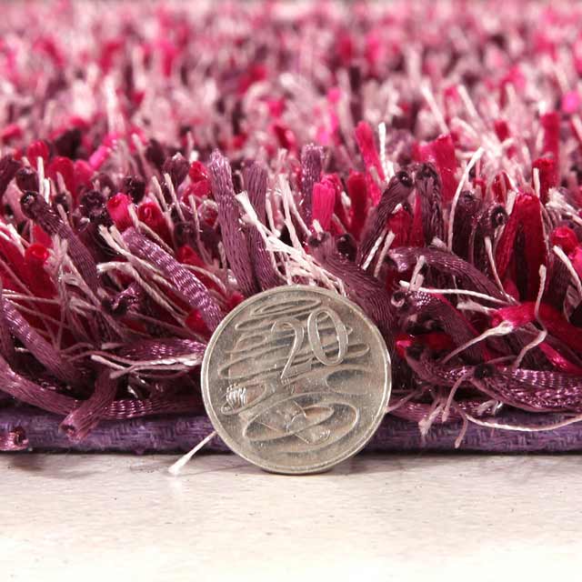 Rug Culture Metallic Noodle Shag Flooring Rugs Area Carpet Fusion Berry