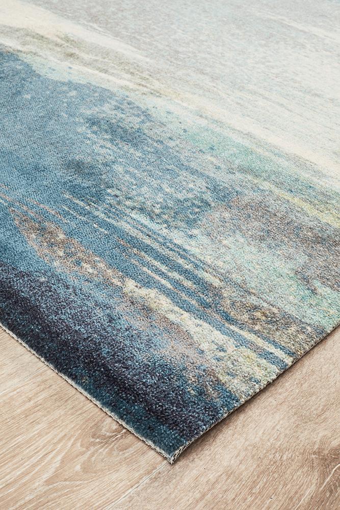 Rug Culture Snow Storm Modern Blue Runner Rugs CIT563BLUE300X76cm