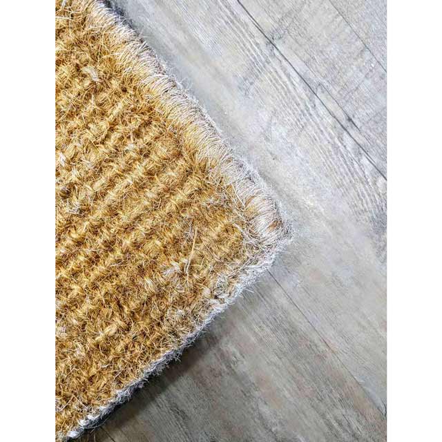 Fern LEAF Grey COIR Door mat Outdoor 80cm x 50cm