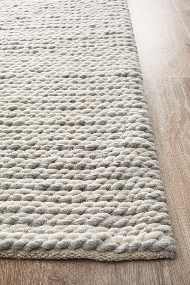 Rug Culture Carina Felted Wool Woven Floor Area Rugs STUD327WHI320X230cm