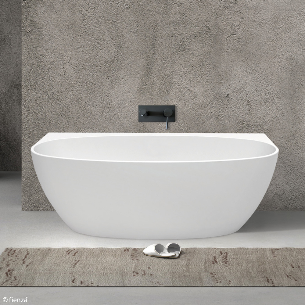 Fienza Keeto 1500 Bathtub Back to Wall Acrylic Bath Tub Gloss White
