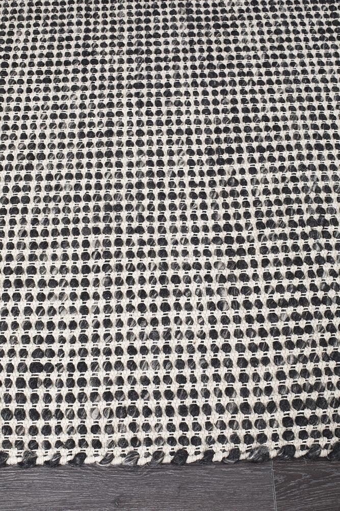 Rug Culture Carlos Felted Wool Flooring Rugs Area Carpet Black Natural