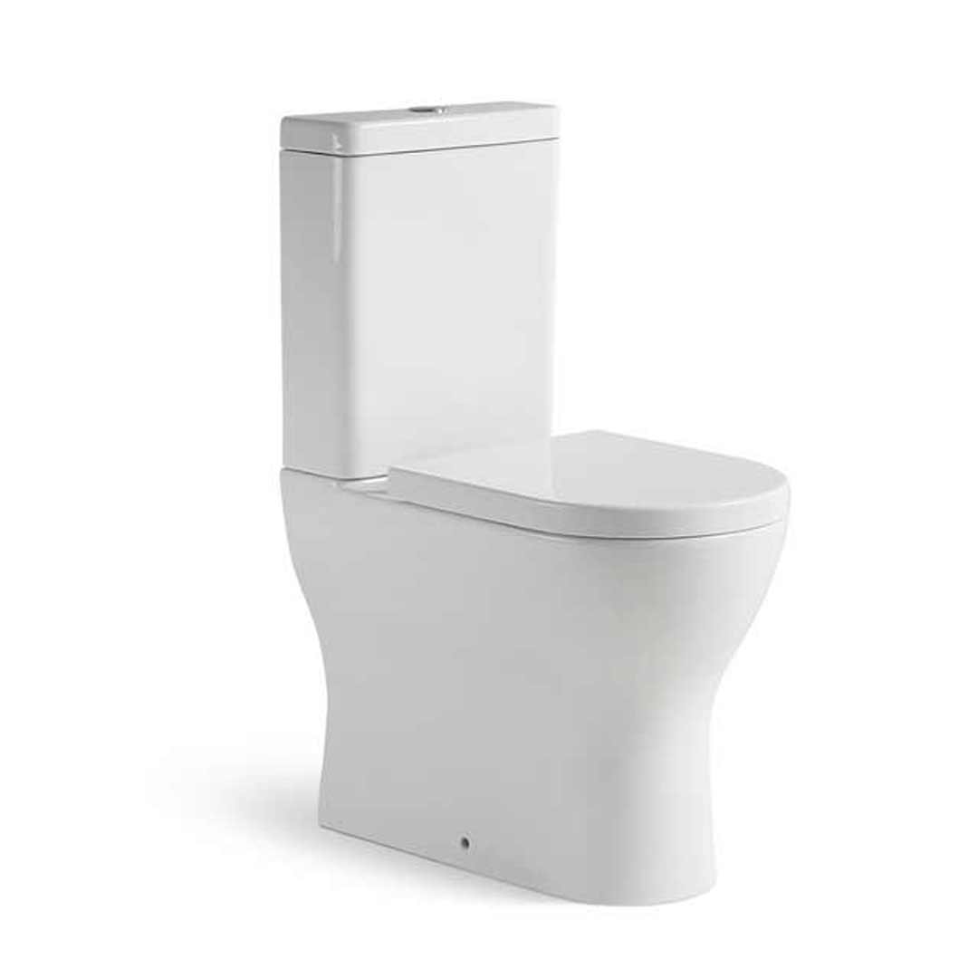Castano Toilet Suite Wall Faced Rimless Bottom & Rear Inlet Positano POSWFPW